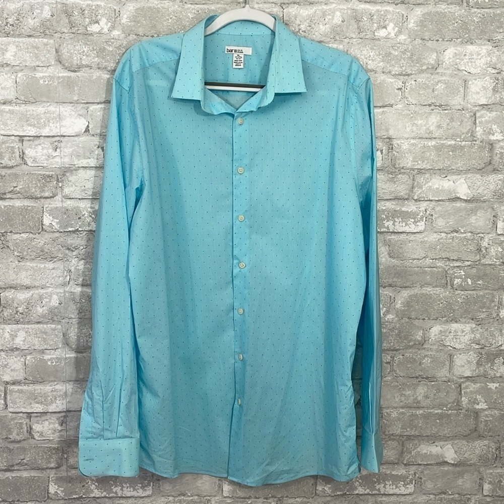 Bar III Striped polka dot Button Down Shirt
